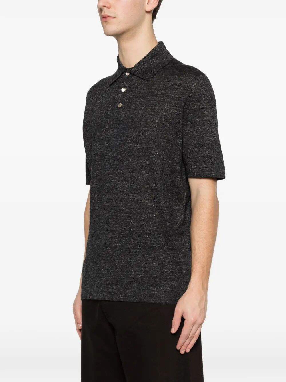 Brunello Cucinelli Men Linen And Cotton Knit Polo BRUNELLO CUCINELLI