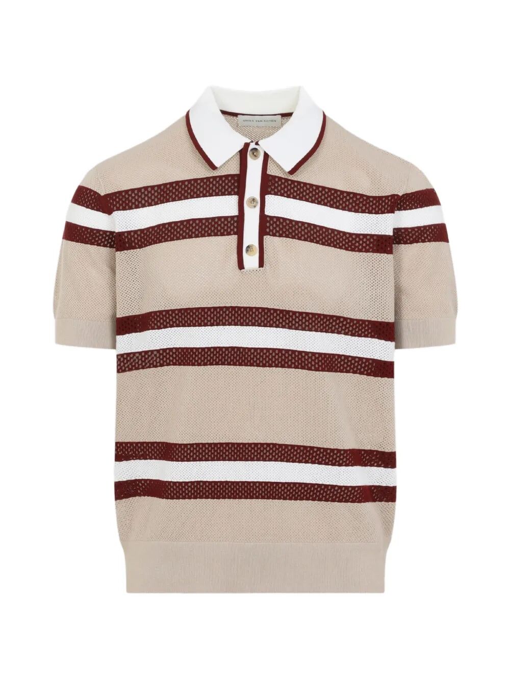 Dries Van Noten Men Mercy Viscose Mesh Tricolor Striped Polo Shirt DRIES VAN NOTEN