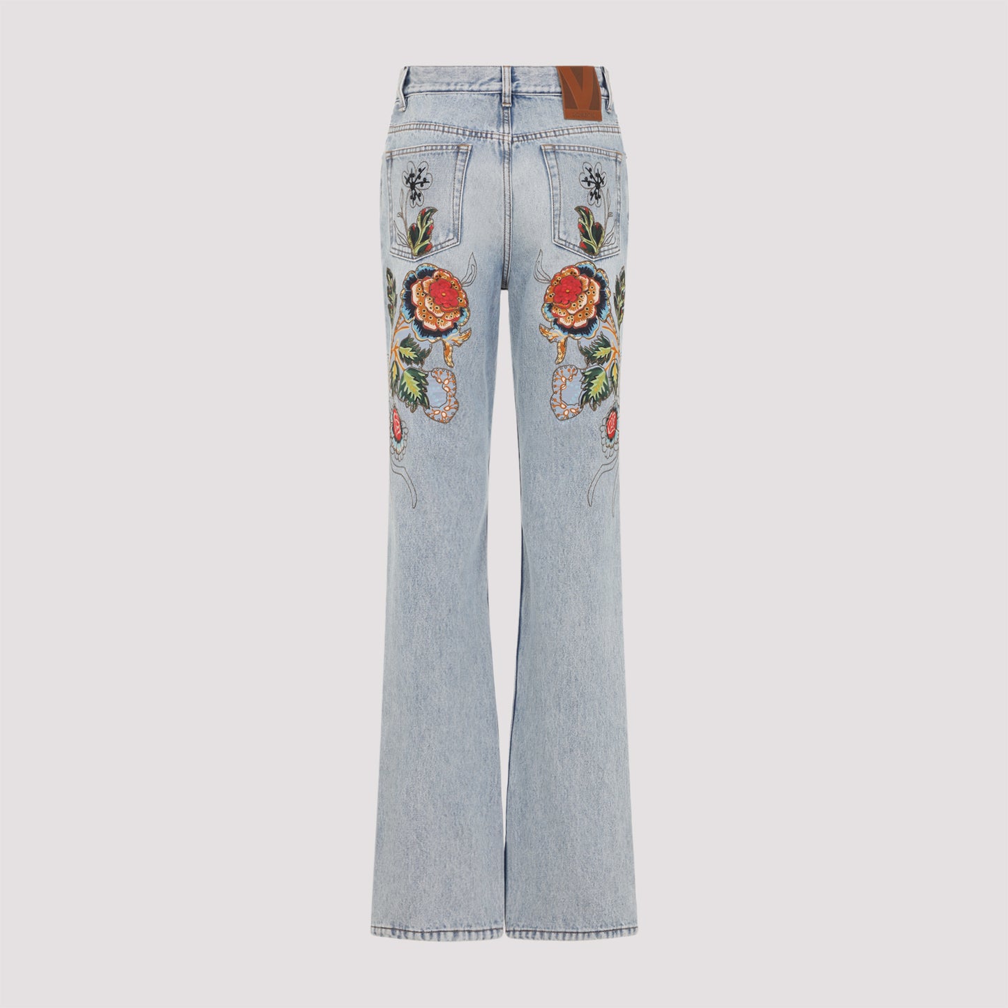 Valentino Denim 5 Pockets Embroidered Flowers Jeans Women VALENTINO