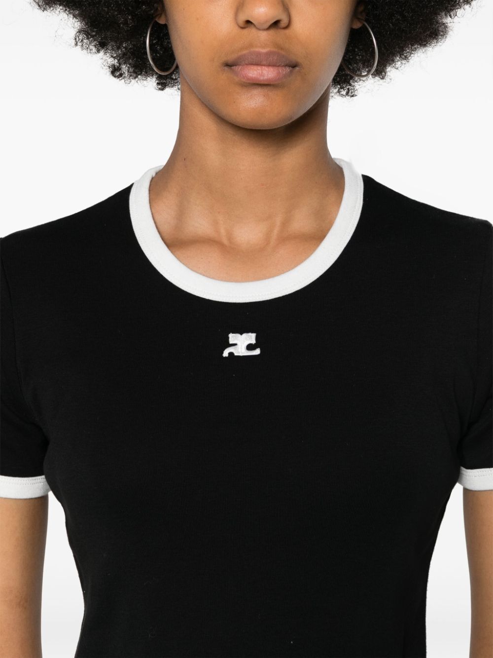 Courreges Women Signature Contrast T-Shirt COURREGES