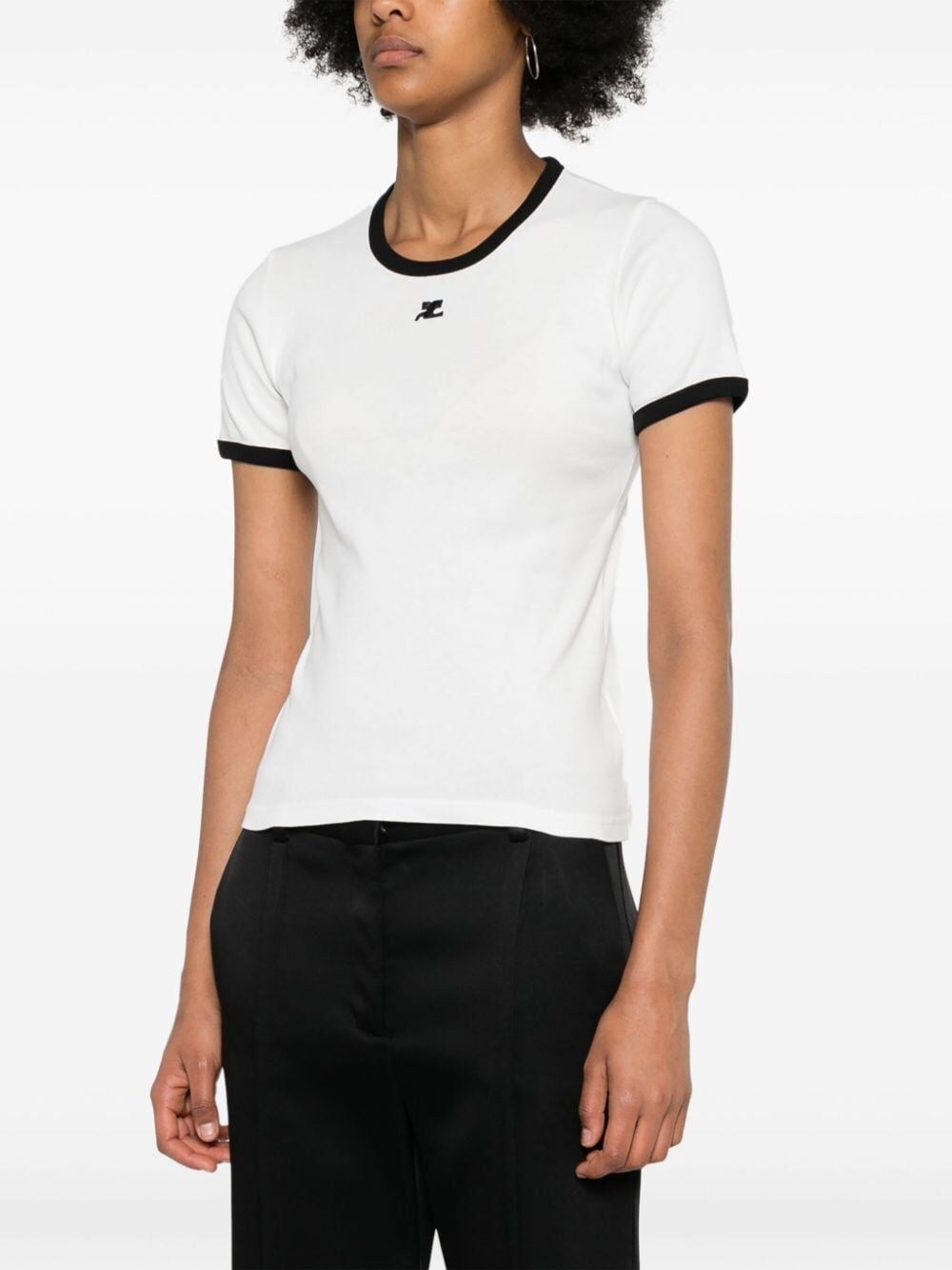 Courreges Women Signature Contrast T-Shirt COURREGES
