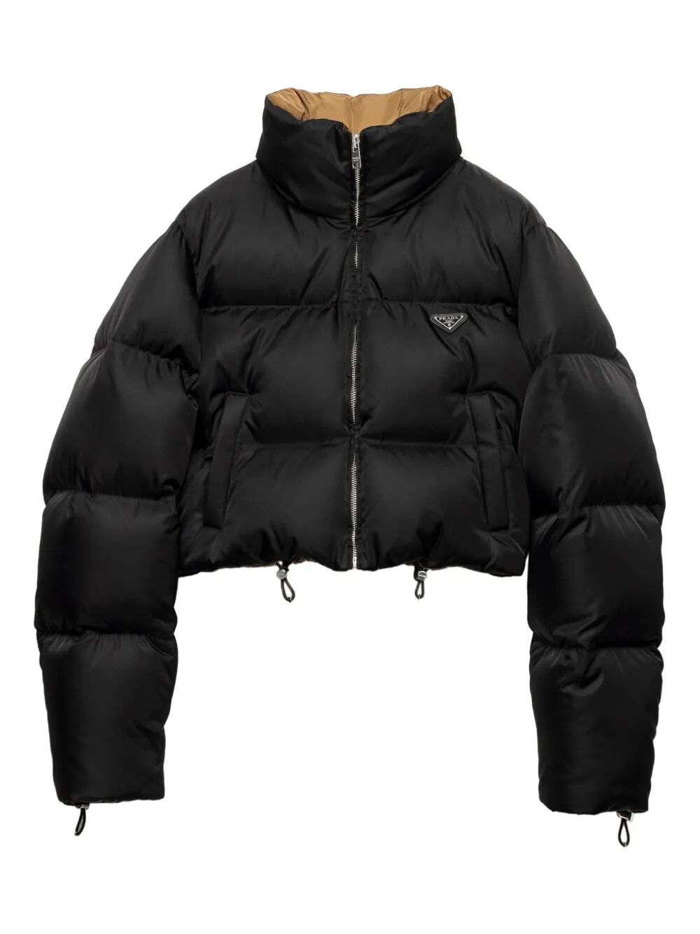 Prada Women Cropped Fit Stand-Up Collar Down Jacket PRADA