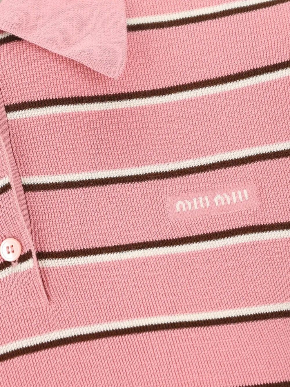 Miu Miu Women Striped Polo Shirt MIU MIU