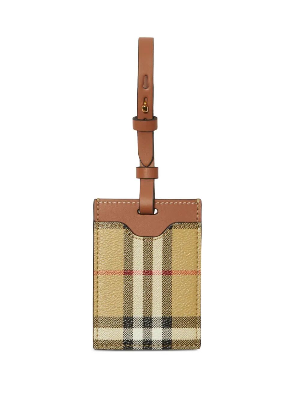 Burberry Men Check Leather Luggage Tag BURBERRY