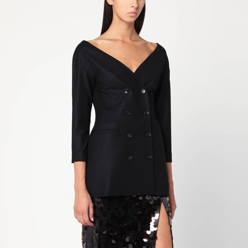 Alberta Ferretti Black Wool V-Neck Jacket Women ALBERTA FERRETTI
