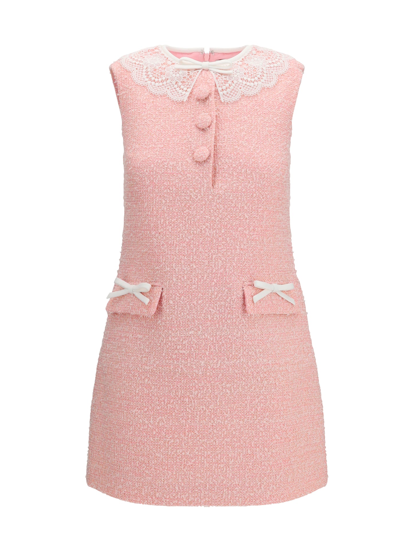 Self-Portrait Women Bouclé Mini Dress With Lace Collar SELF-PORTRAIT