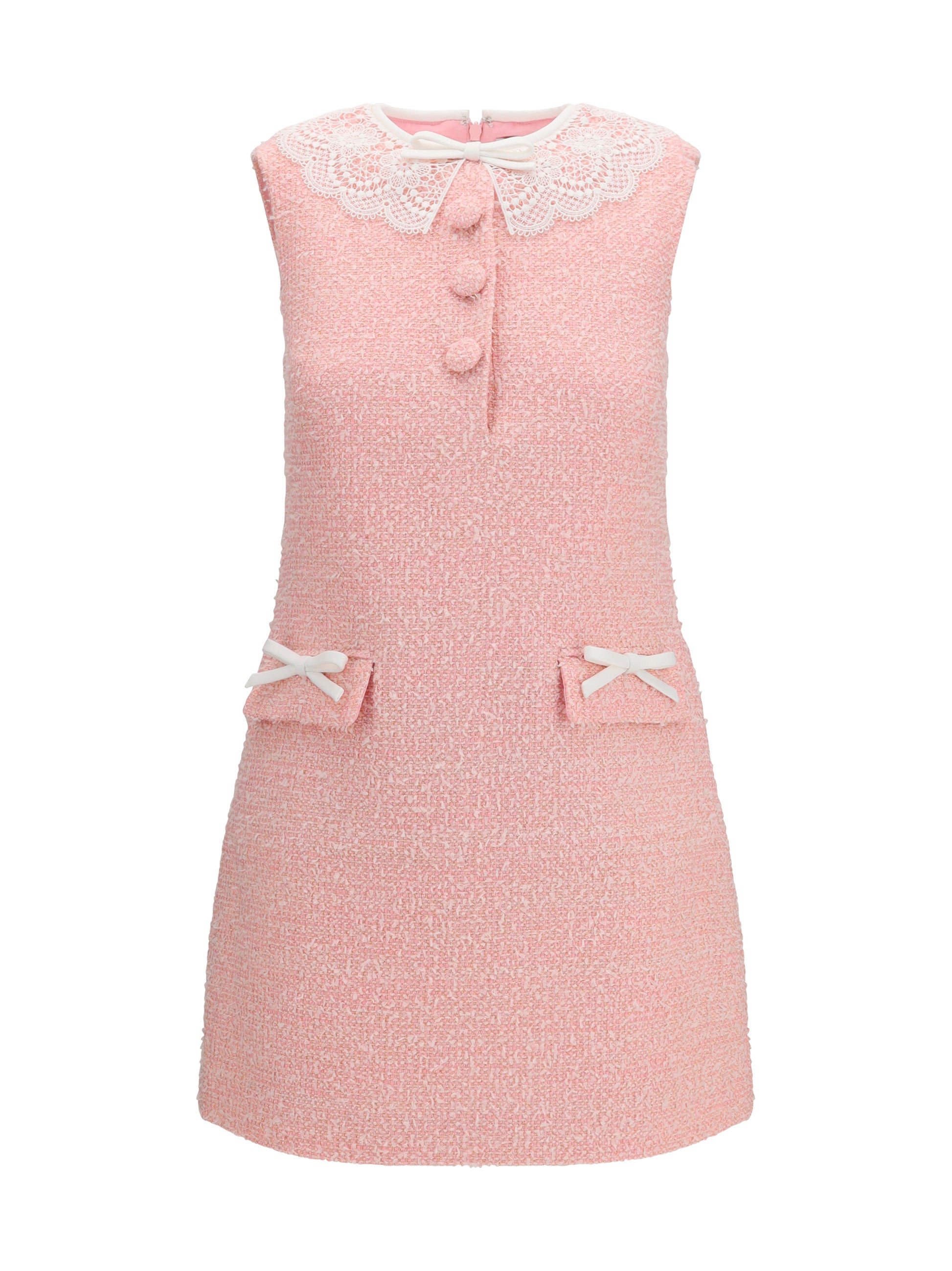 Self-Portrait Women Bouclé Mini Dress With Lace Collar SELF-PORTRAIT