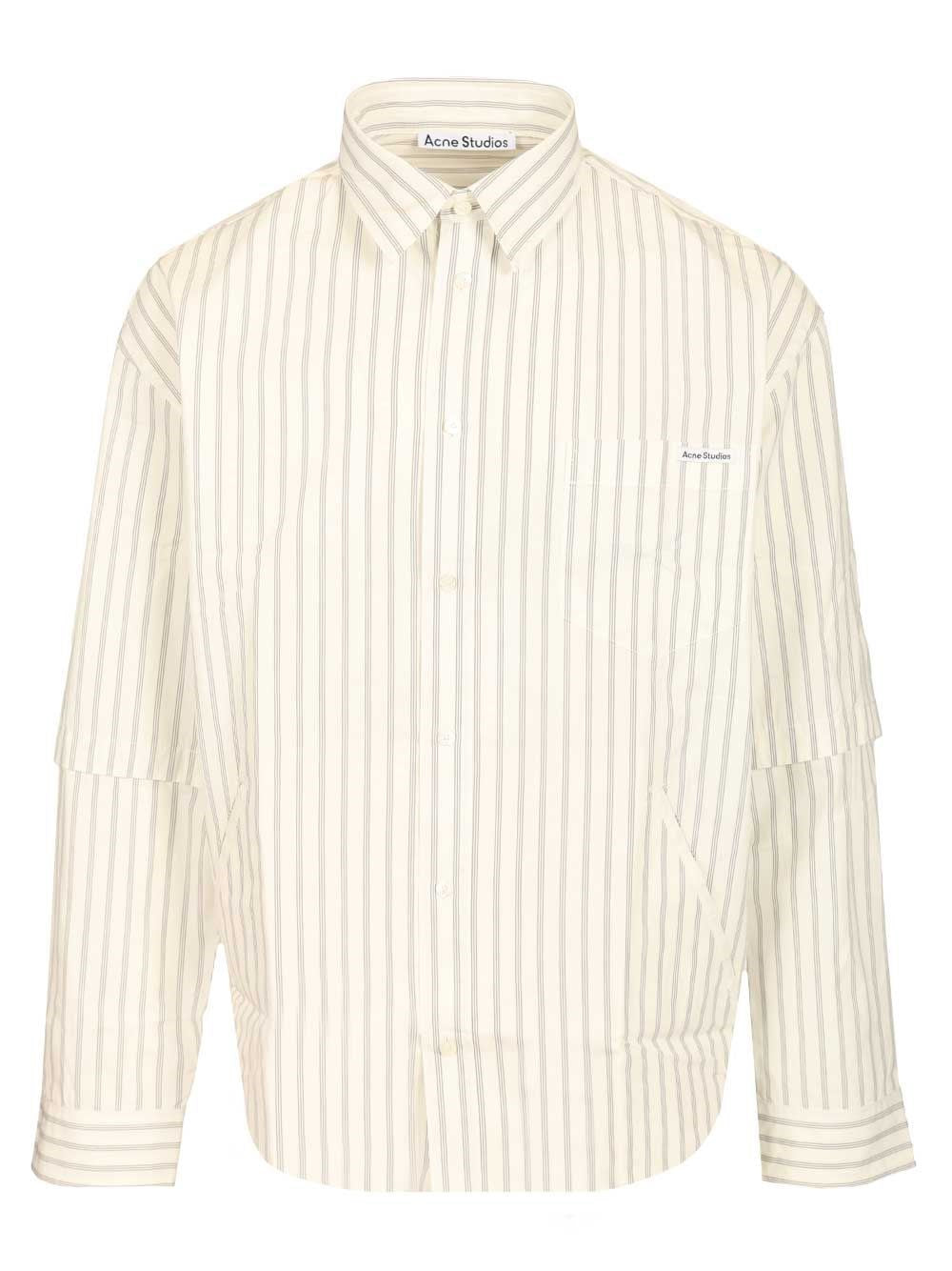 Acne Studios Men Striped Poplin Shirt ACNE STUDIOS