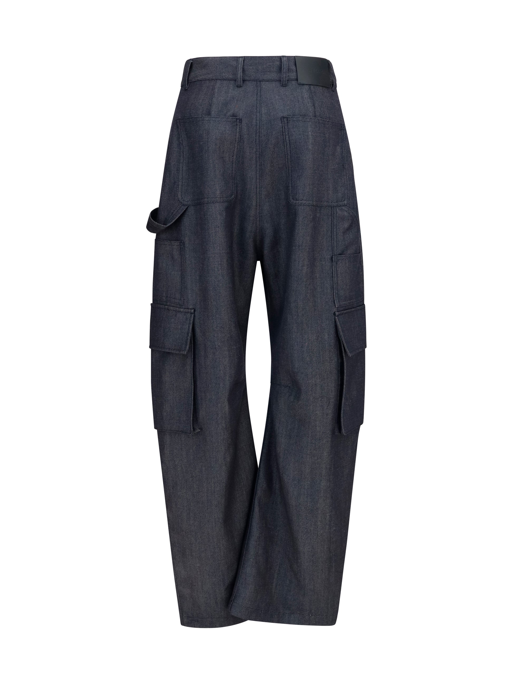 Balenciaga Women Denim Print Cargo Pants BALENCIAGA