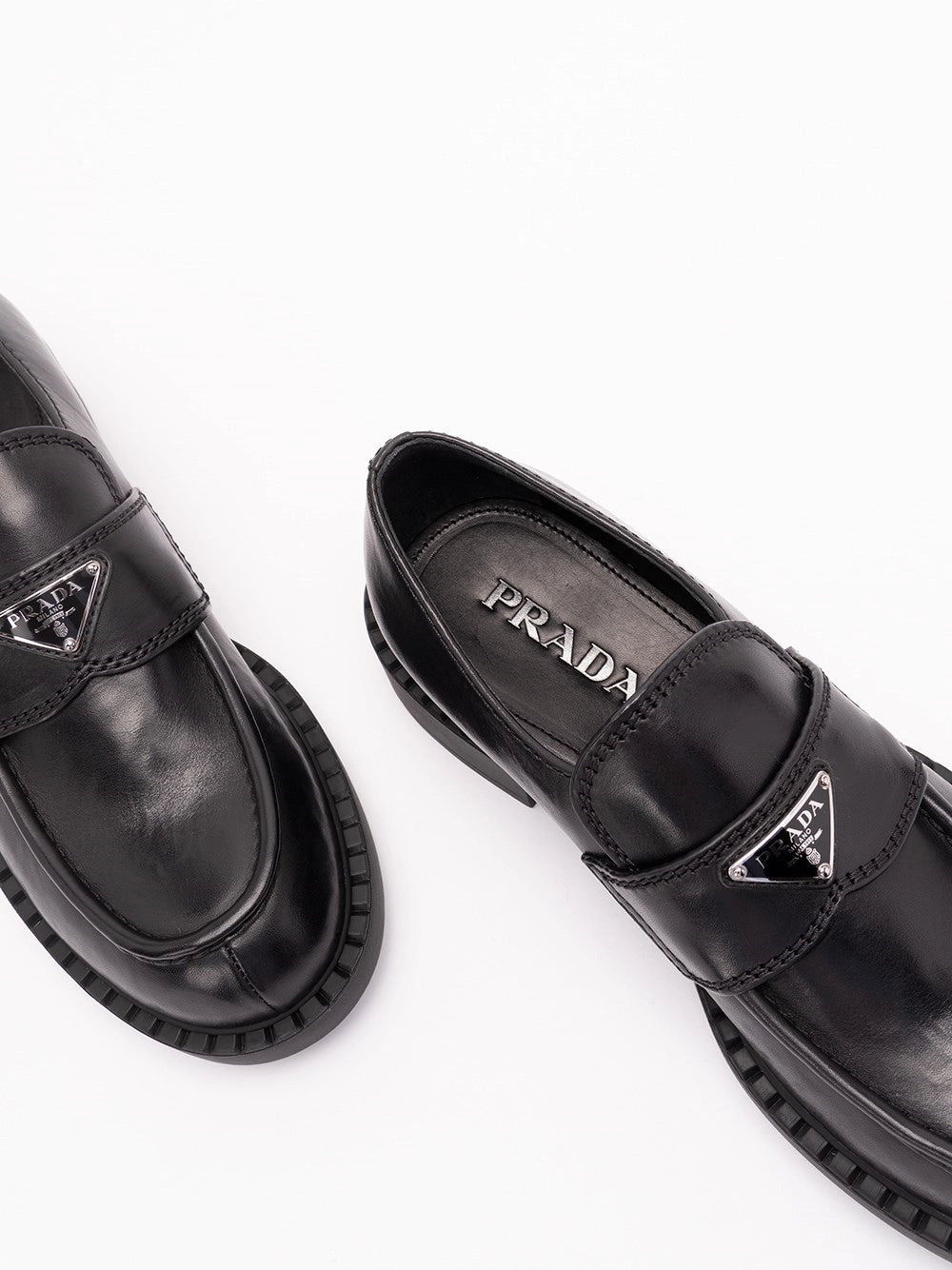 Prada Men Chocolate Leather Loafers PRADA