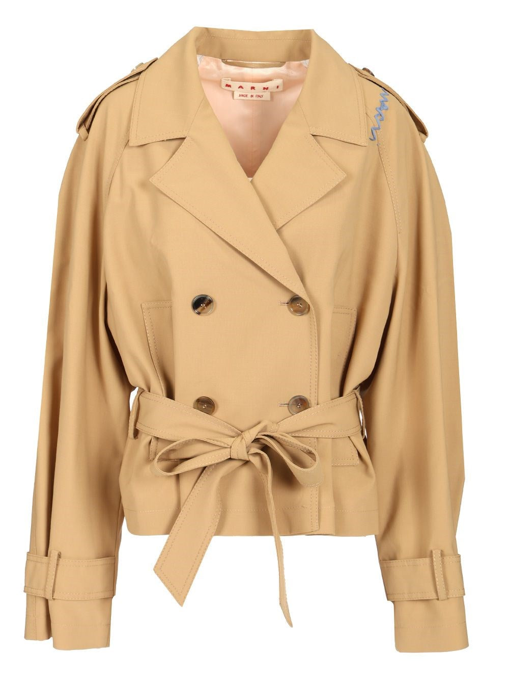 Marni Women Short Trench Coat With Belt MARNI