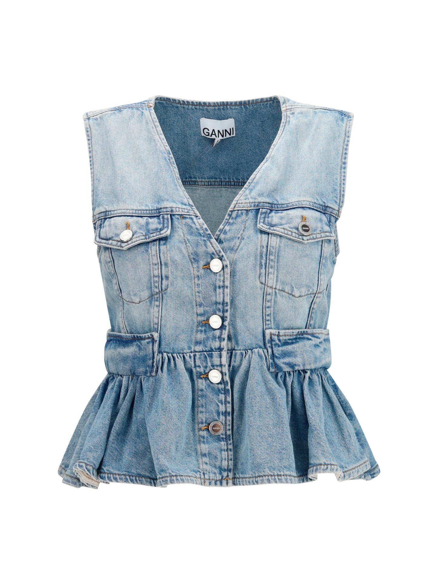 Ganni Women Lightweight Denim Vest GANNI