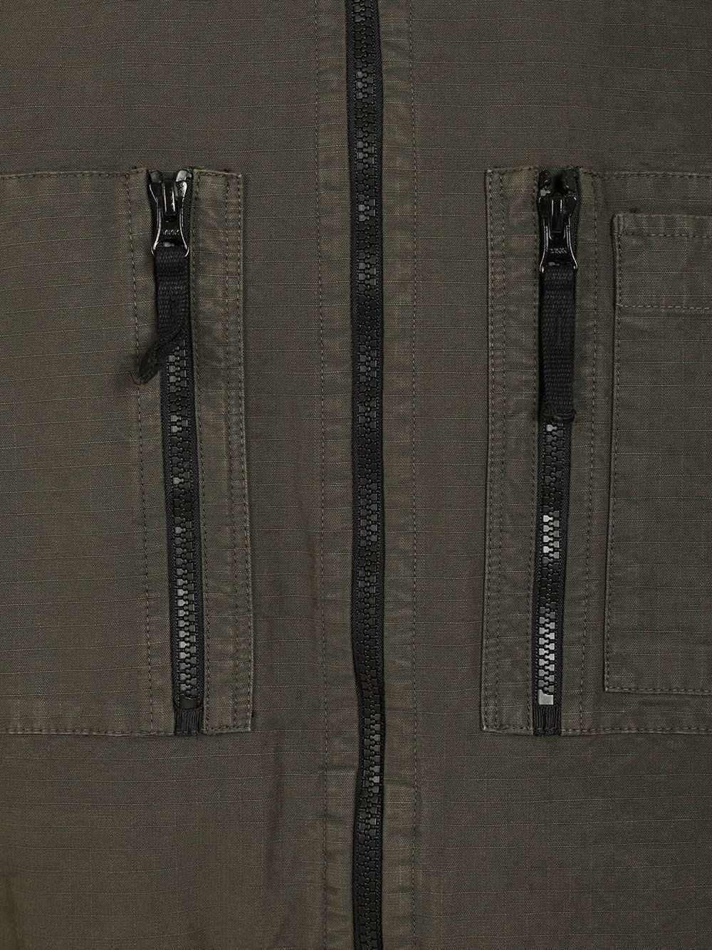 Stone Island Men Organic Cotton Ripstop Hooded Overshirt