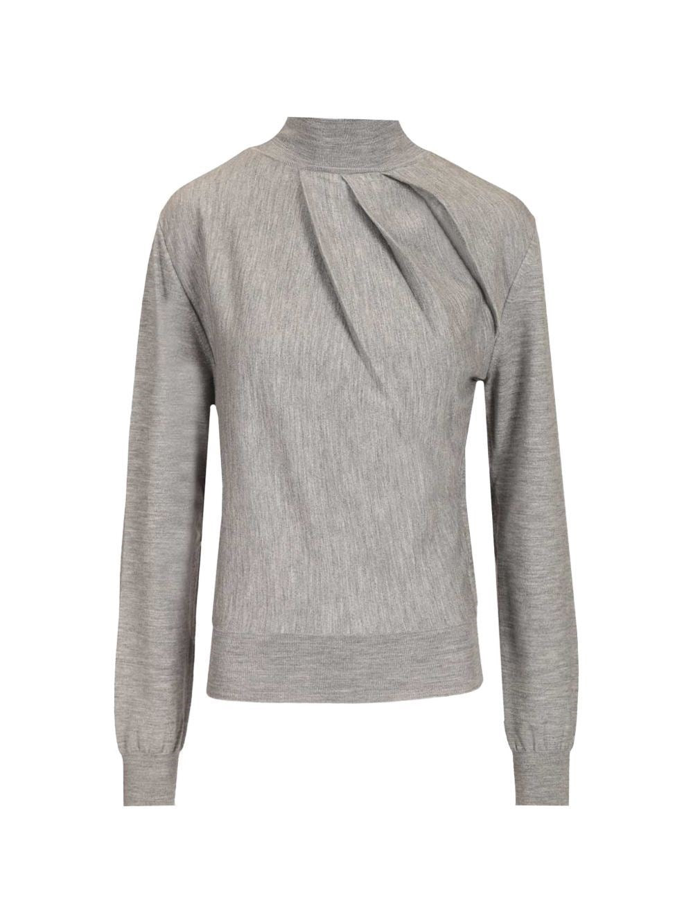 Givenchy Women Draped Wool Blend Turtleneck Sweater GIVENCHY