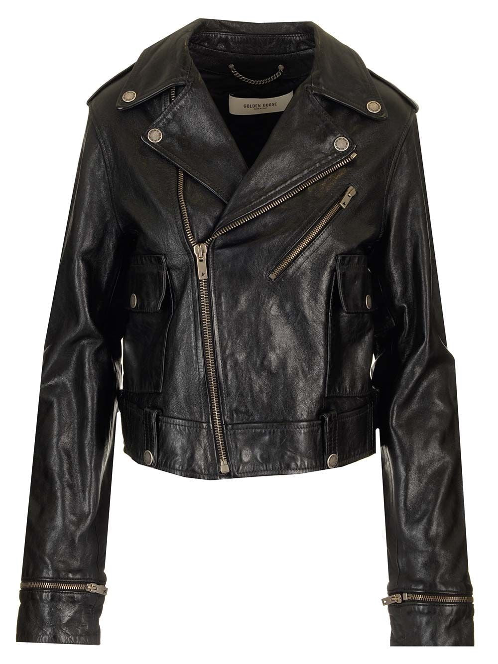 Golden Goose Women Leather Biker Jacket GOLDEN GOOSE