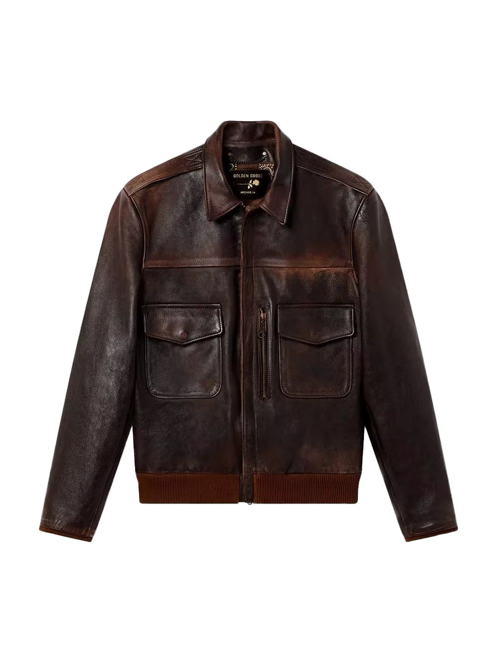 Golden Goose Men Leather Bomber Jacket GOLDEN GOOSE