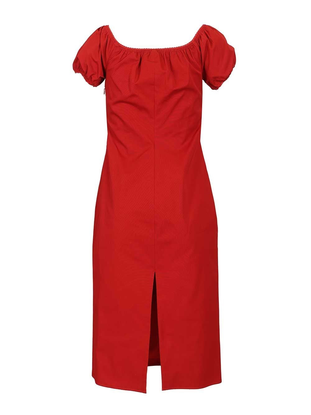 Miu Miu Women Cotton Midi Dress MIU MIU