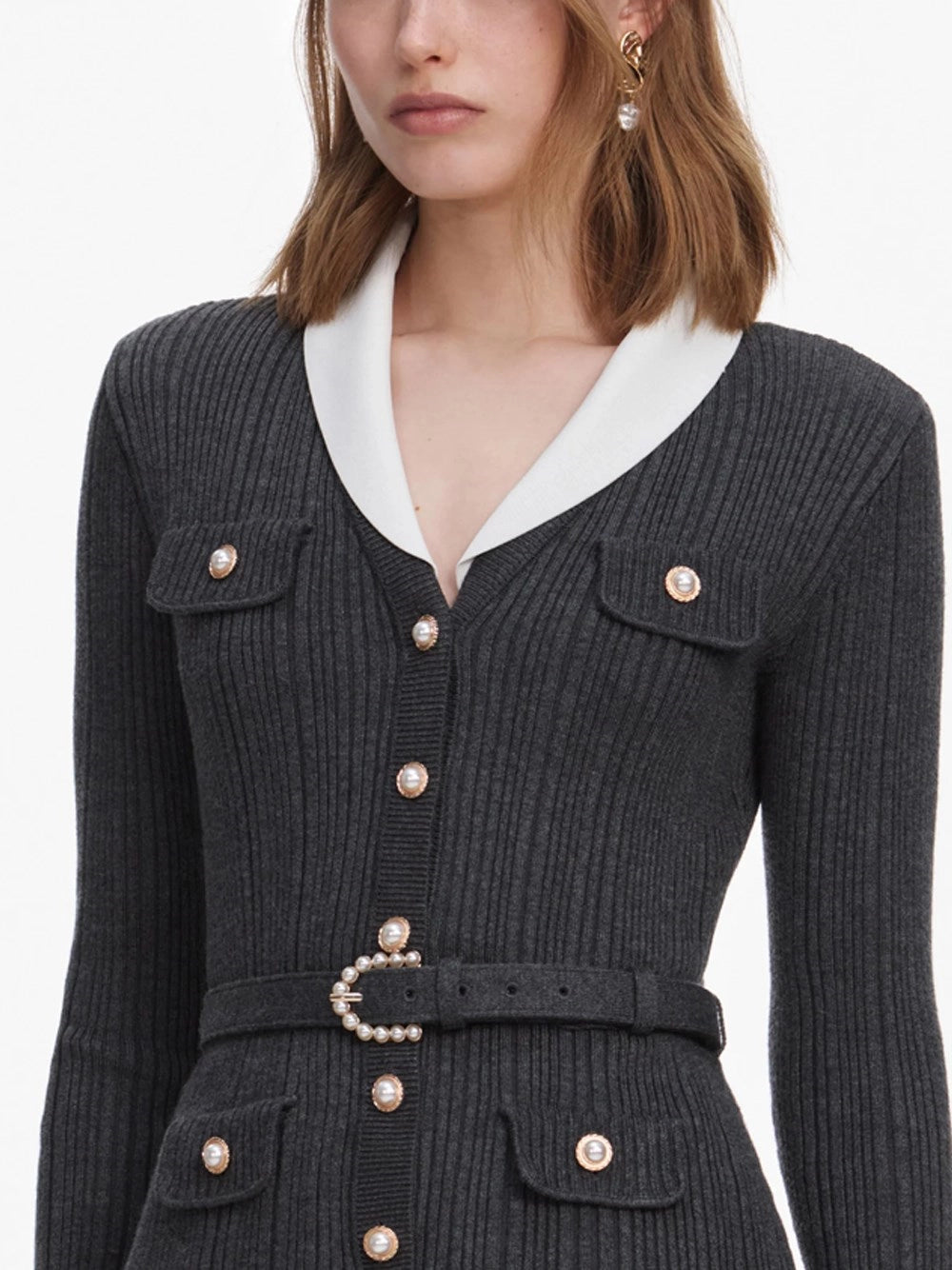 Self-Portrait Women Knit Midi Dress