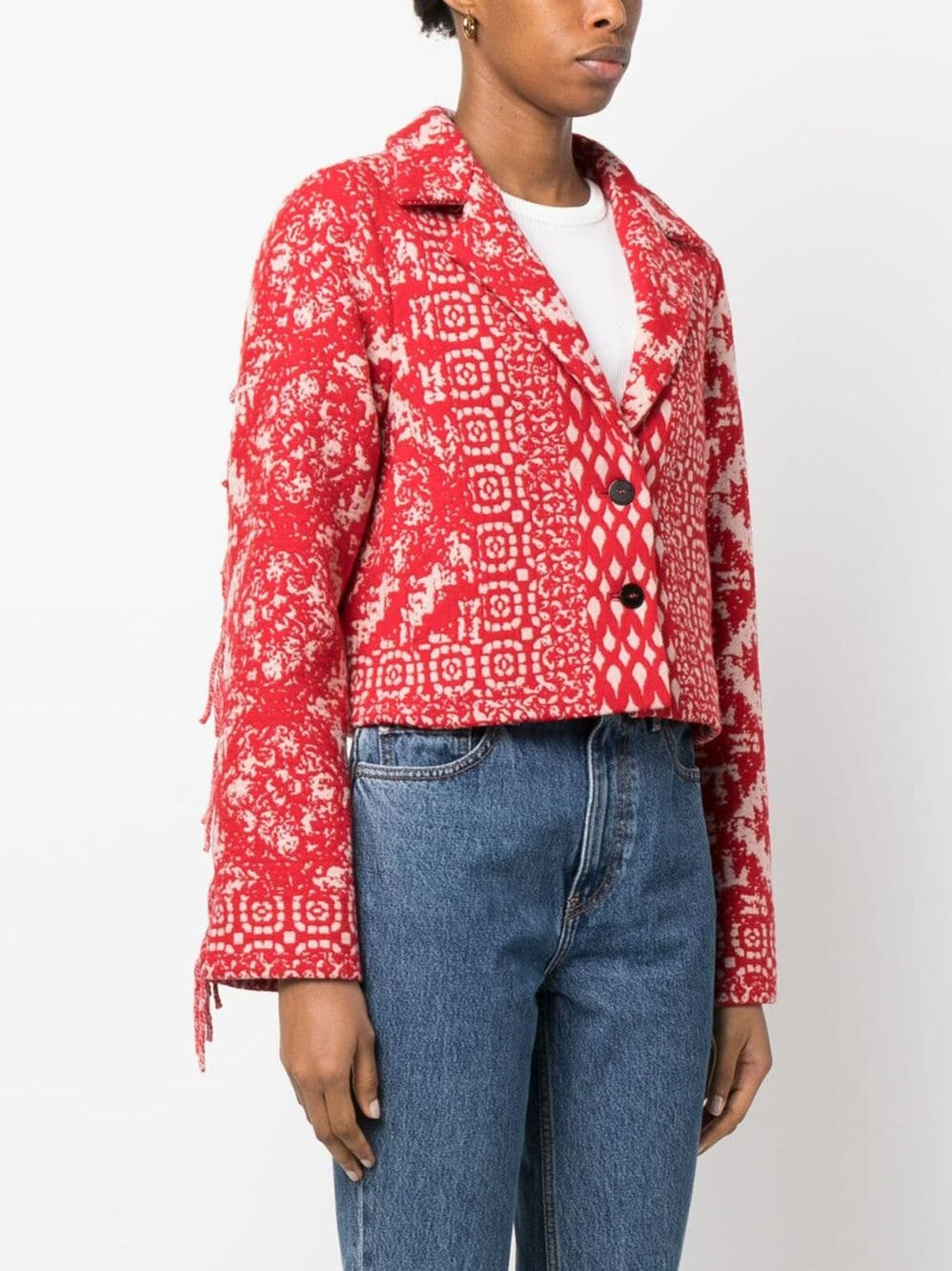Forte_Forte Women Graphic-Print Fringe-Detail Jacket FORTE FORTE