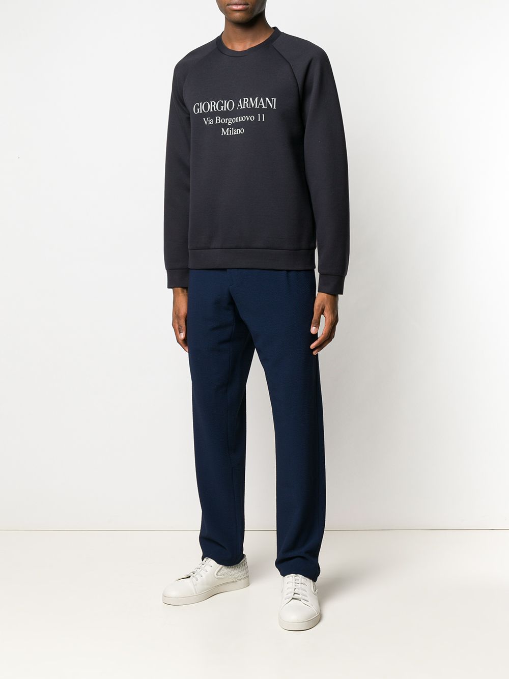 Giorgio Armani Men Borgonuovo 11 Cotton Double Jersey Sweatshirt GIORGIO ARMANI