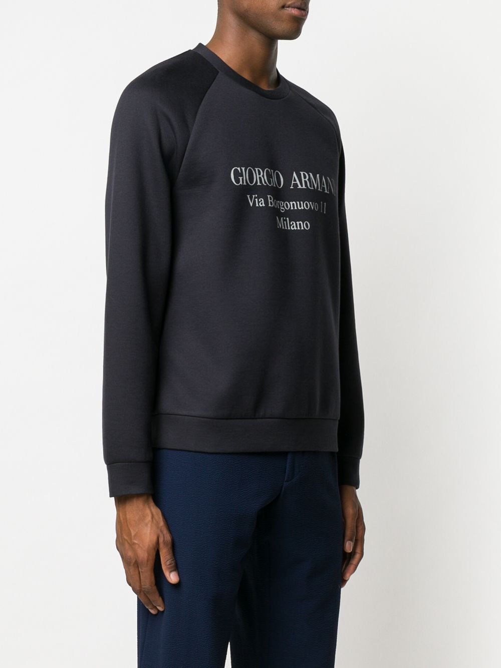 Giorgio Armani Men Borgonuovo 11 Cotton Double Jersey Sweatshirt GIORGIO ARMANI