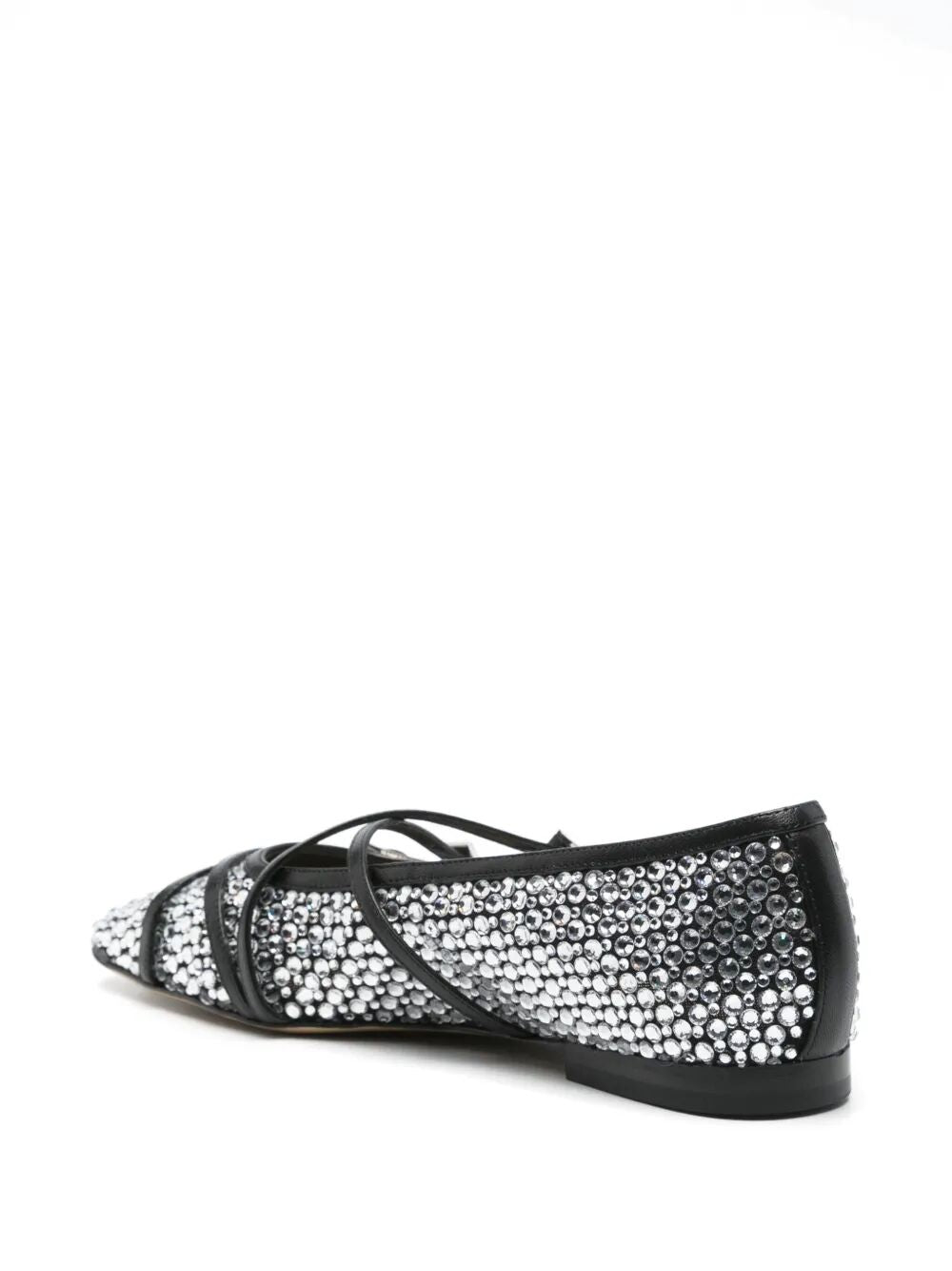 Mach & Mach Women Crystal Net Square Toe Ballerinas With Straps 10Mm MACH & MACH