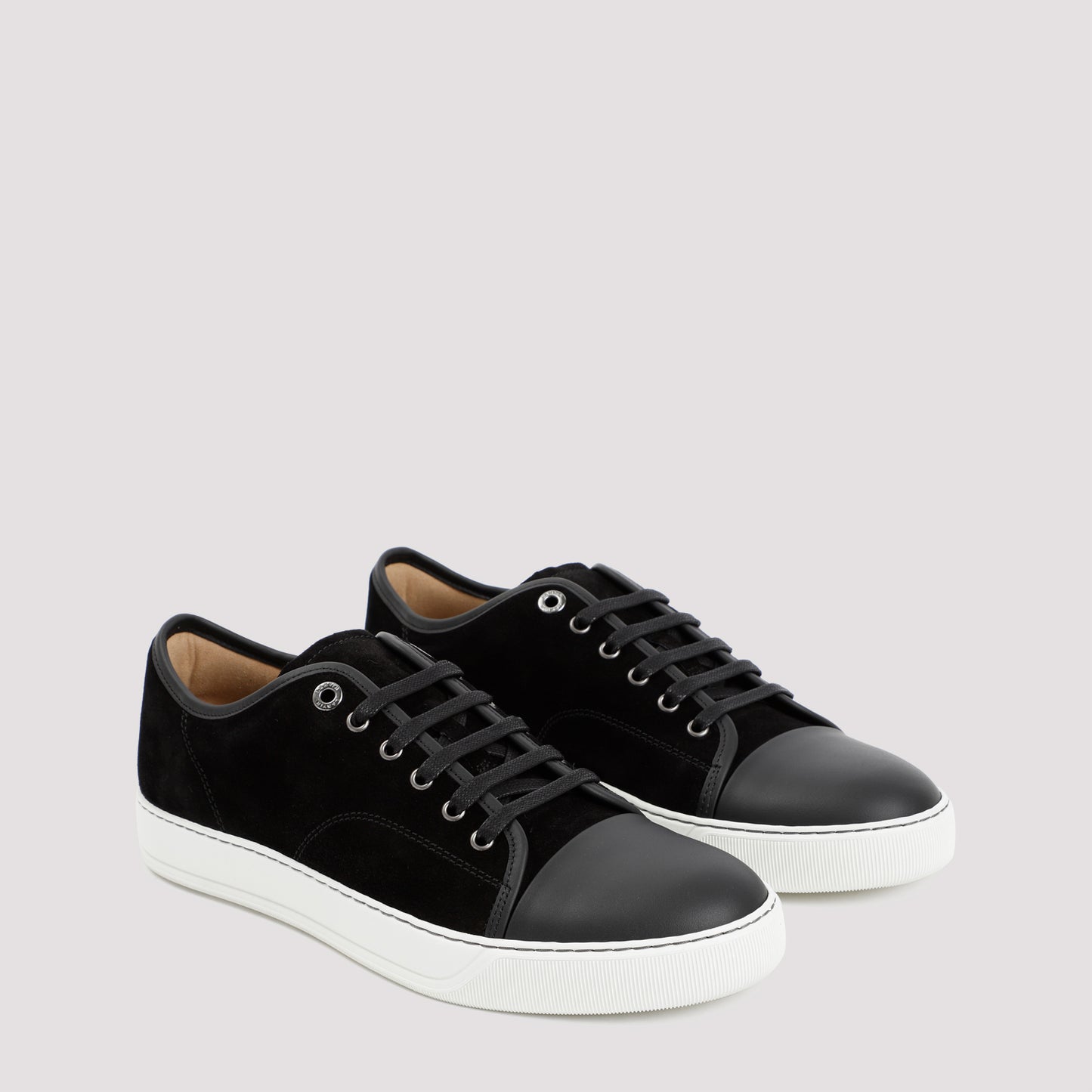 Lanvin Suede And Nappa Captoe Low To Sneakers Men LANVIN