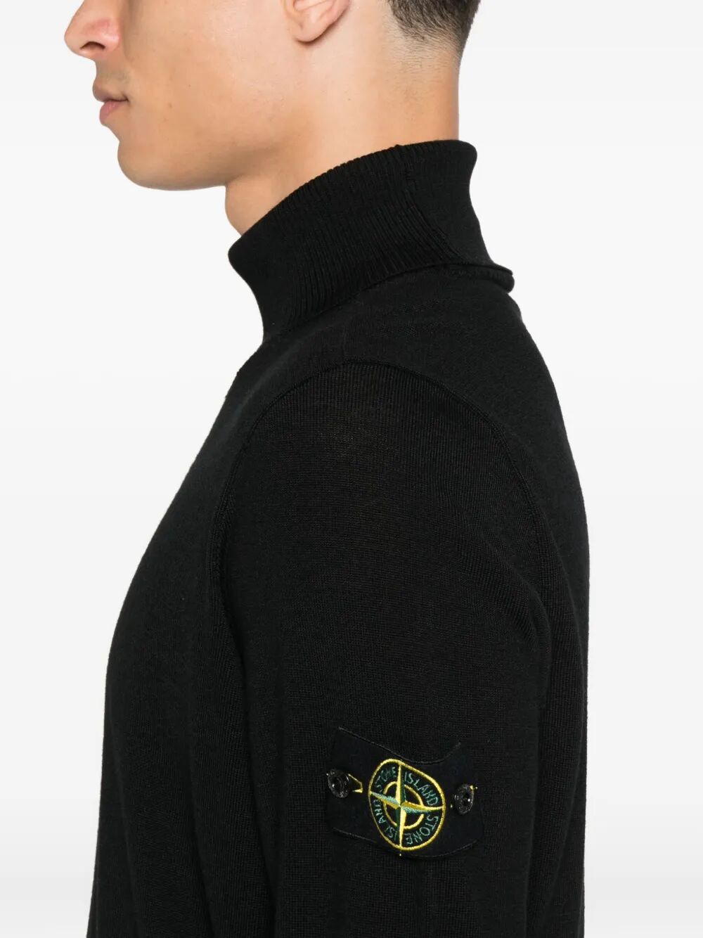 Stone Island Men Ribbed Wool Turtleneck Sweater STONE ISLAND