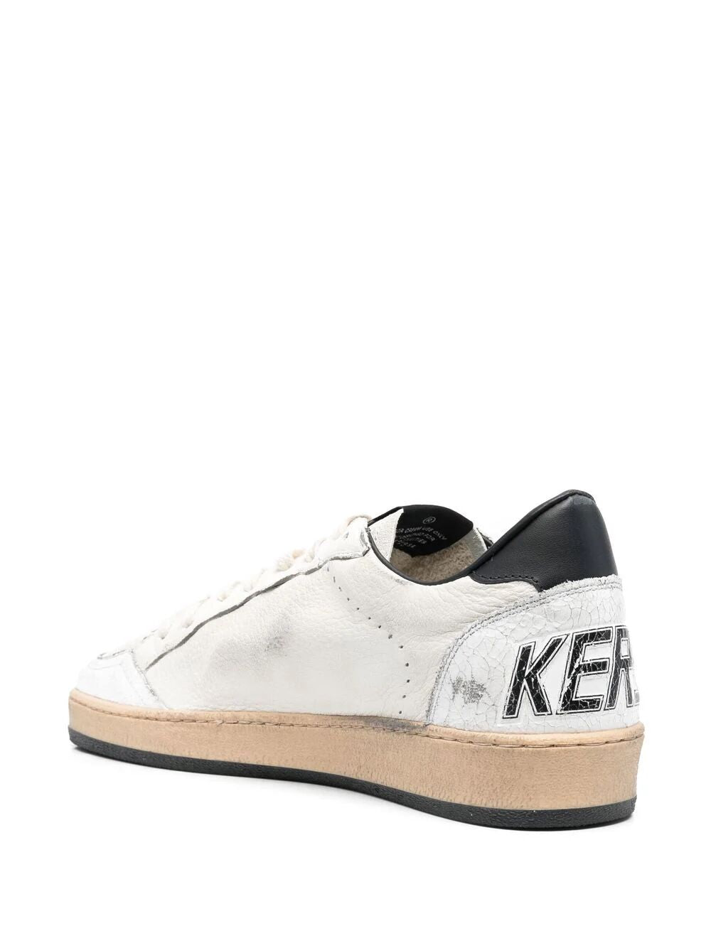 Golden Goose Men Ball Star Sneakers In White Nappa Leather With Black Star GOLDEN GOOSE