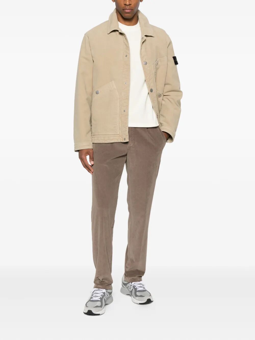 Stone Island Men Cotton Jacket With Multiple Pockets STONE ISLAND