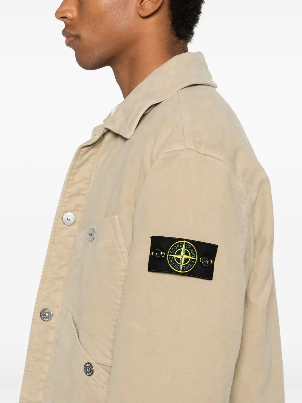 Stone Island Men Cotton Jacket With Multiple Pockets STONE ISLAND