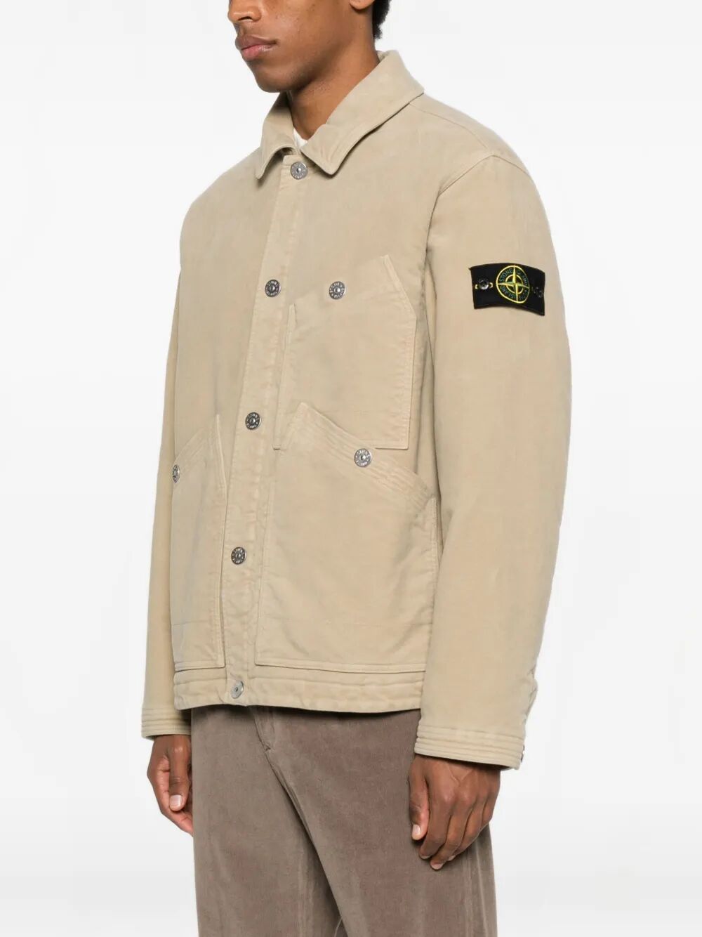Stone Island Men Cotton Jacket With Multiple Pockets STONE ISLAND