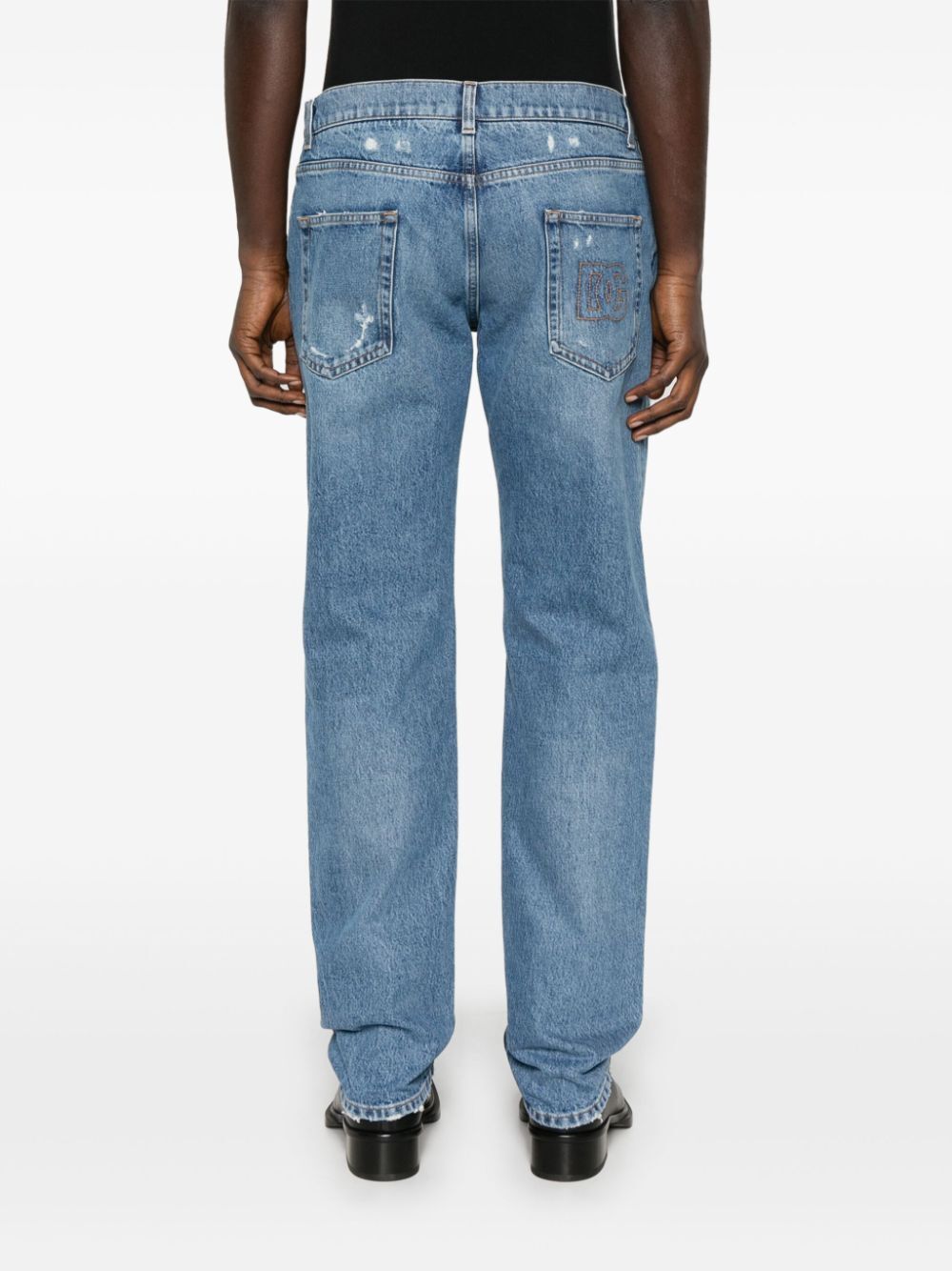 Dolce & Gabbana Men Classic Five-Pocket Cotton Jeans With Abrasions DOLCE & GABBANA