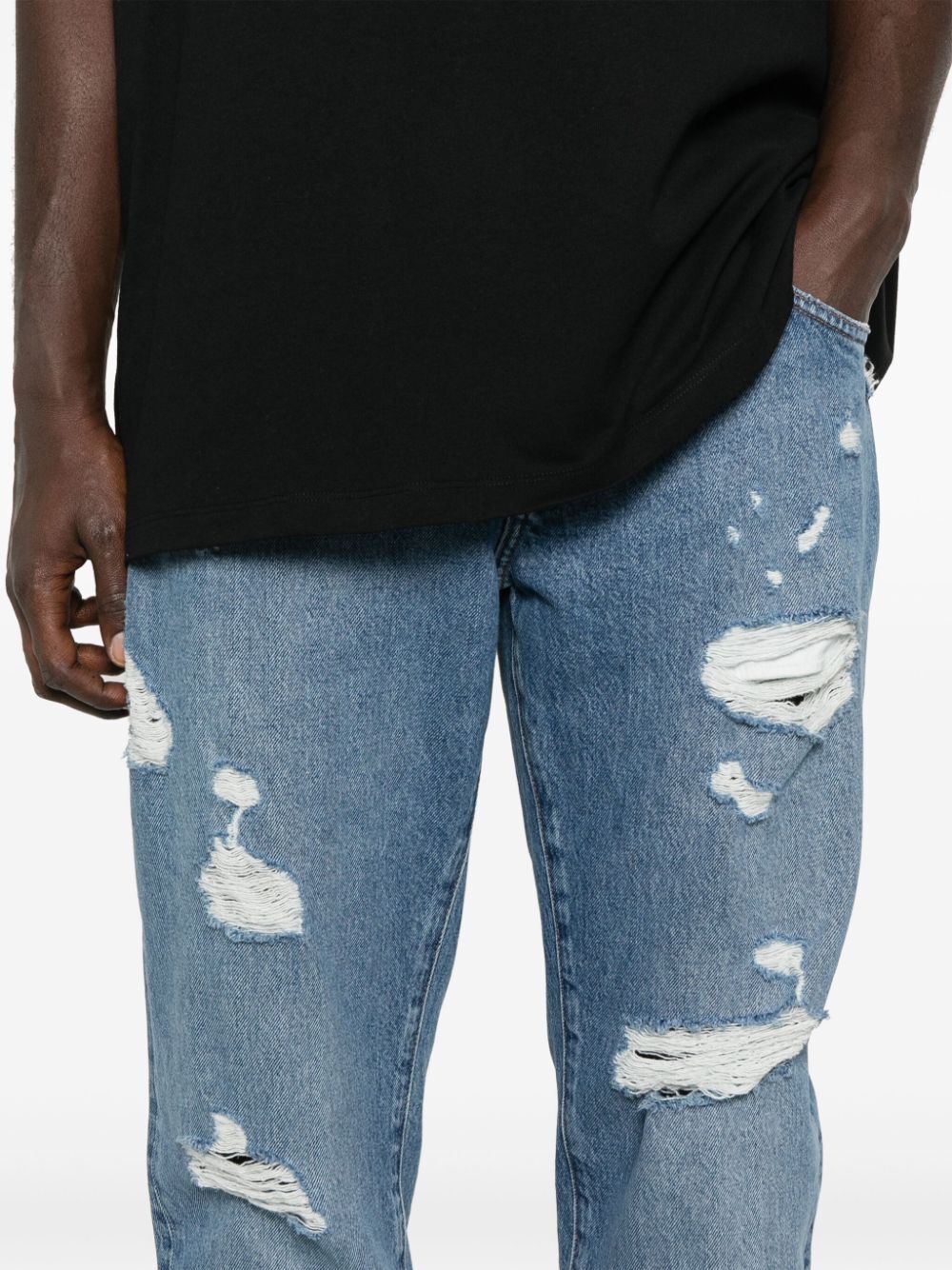 Dolce & Gabbana Men Classic Five-Pocket Cotton Jeans With Abrasions DOLCE & GABBANA