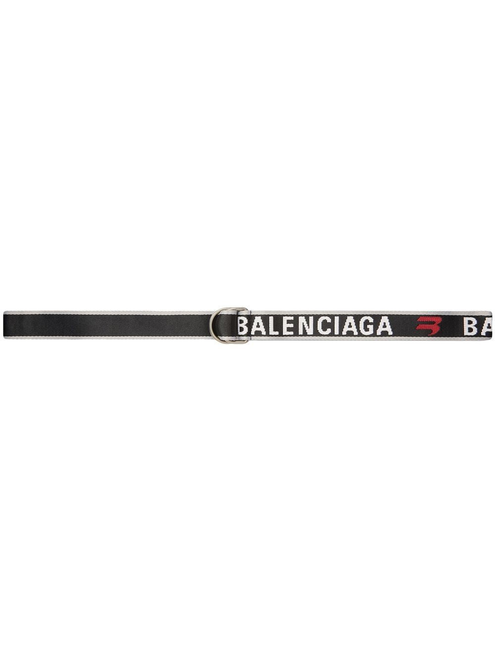 Balenciaga Men Logo Jacquard D Ring Belt BALENCIAGA