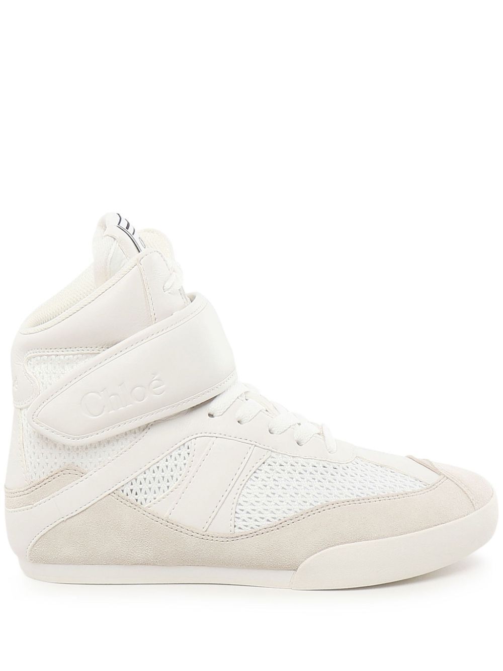 Chloe Women Mesh And Suede Kick High-Top Sneakers CHLOE