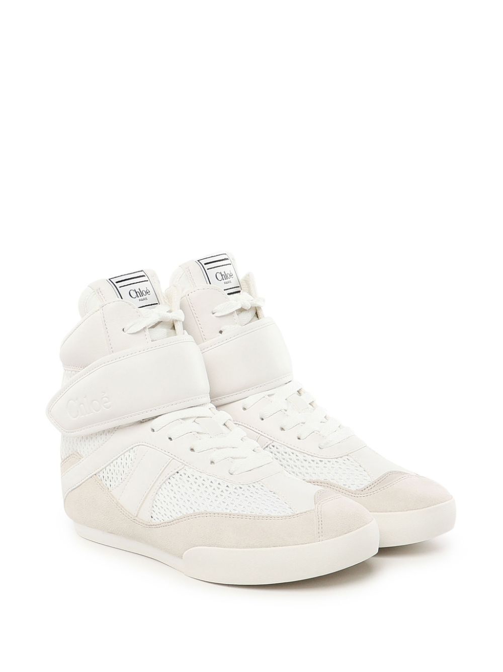 Chloe Women Mesh And Suede Kick High-Top Sneakers CHLOE