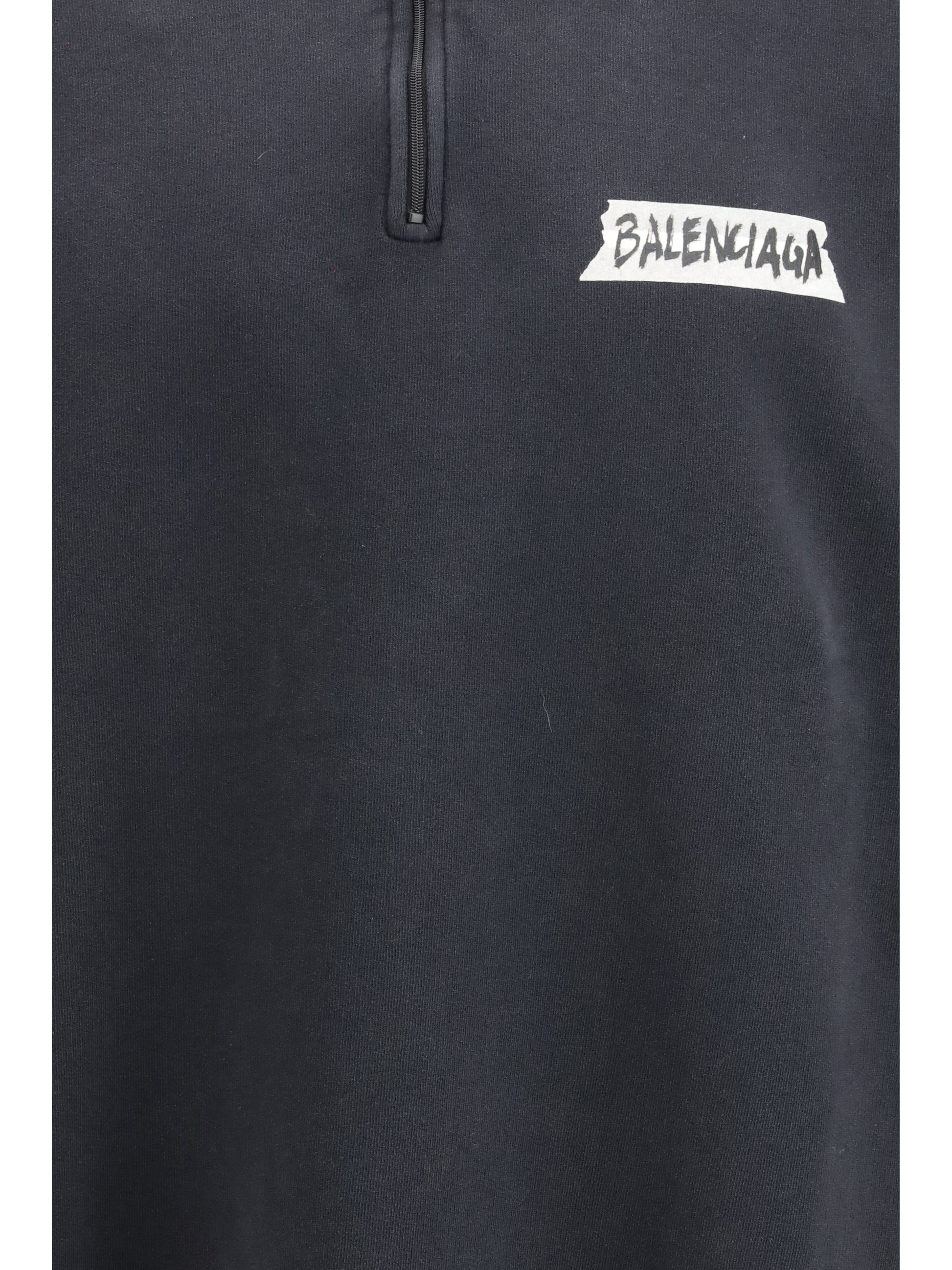 Balenciaga Men Distressed Zipped Sweatshirt BALENCIAGA