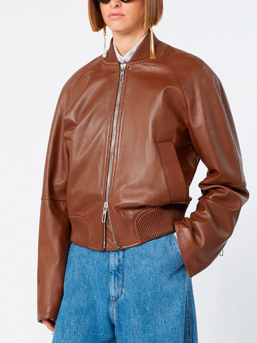 Sportmax Women `Amour` Leather Jacket SPORTMAX