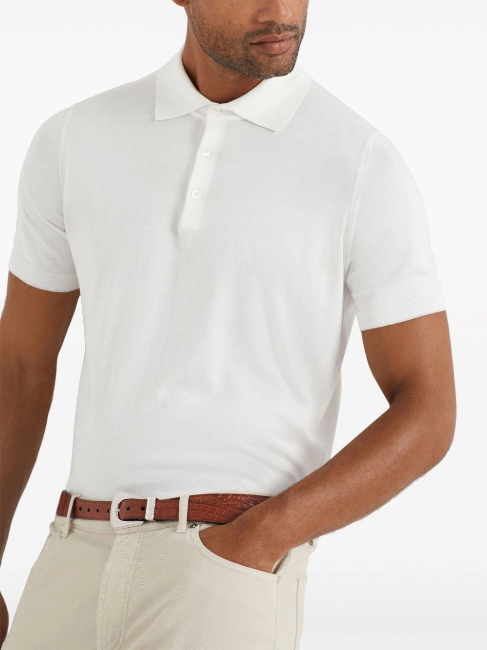 Brunello Cucinelli Men Lightweight Knit Polo BRUNELLO CUCINELLI