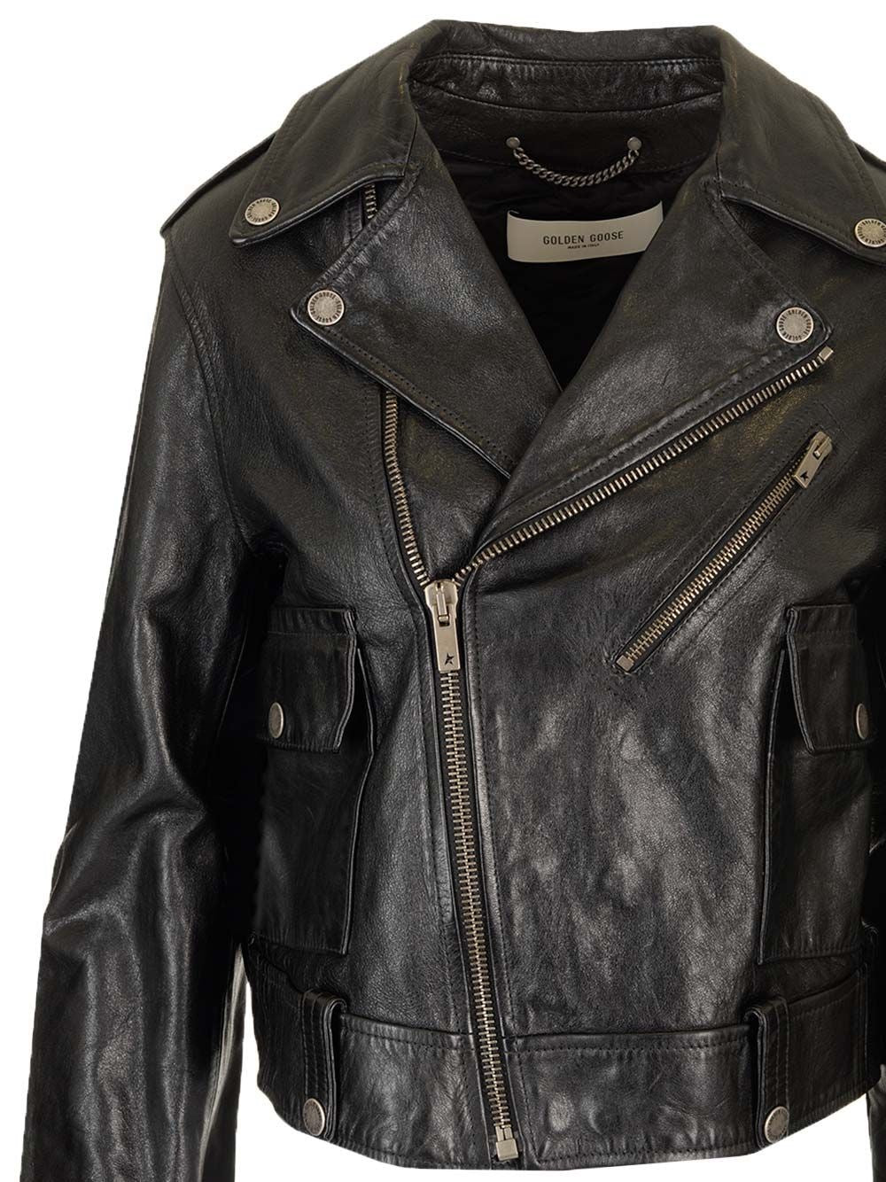Golden Goose Women Leather Biker Jacket GOLDEN GOOSE