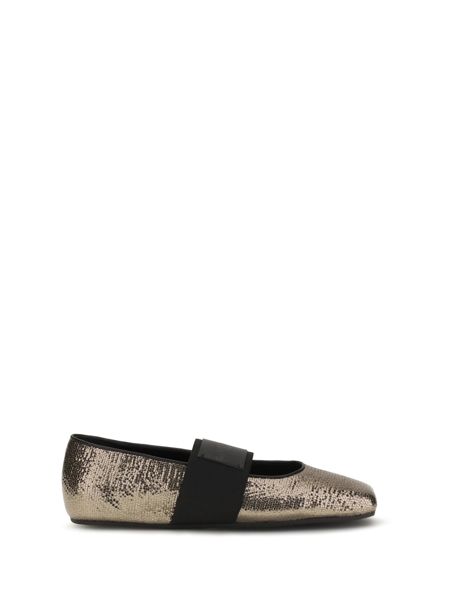 Givenchy Women Sliced Square Ballerinas In Textured Leather GIVENCHY