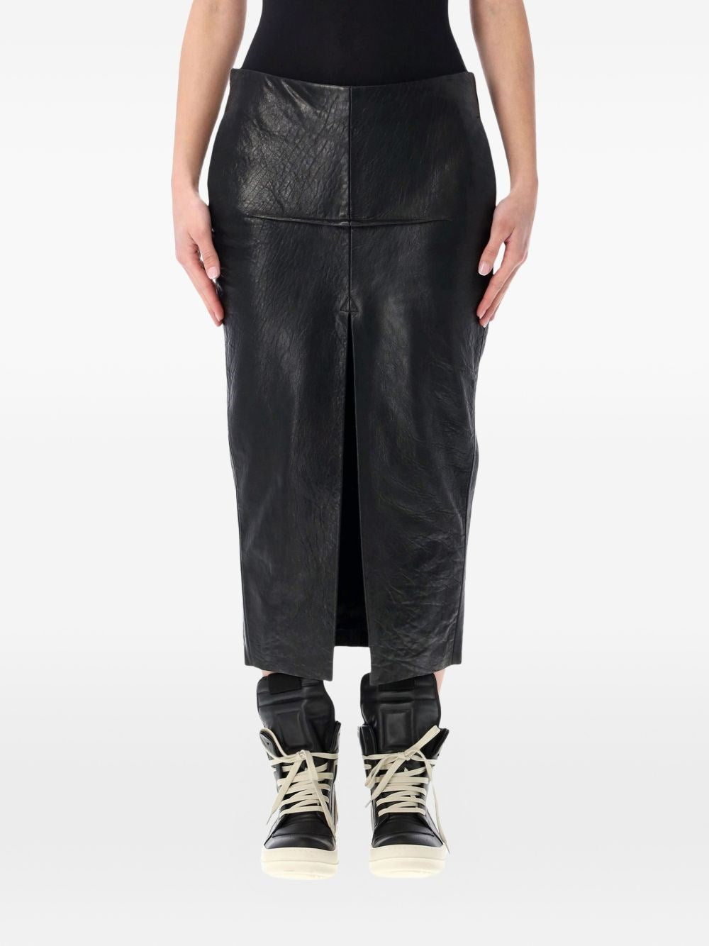 Rick Owens Women Leather Long Skirt RICK OWENS