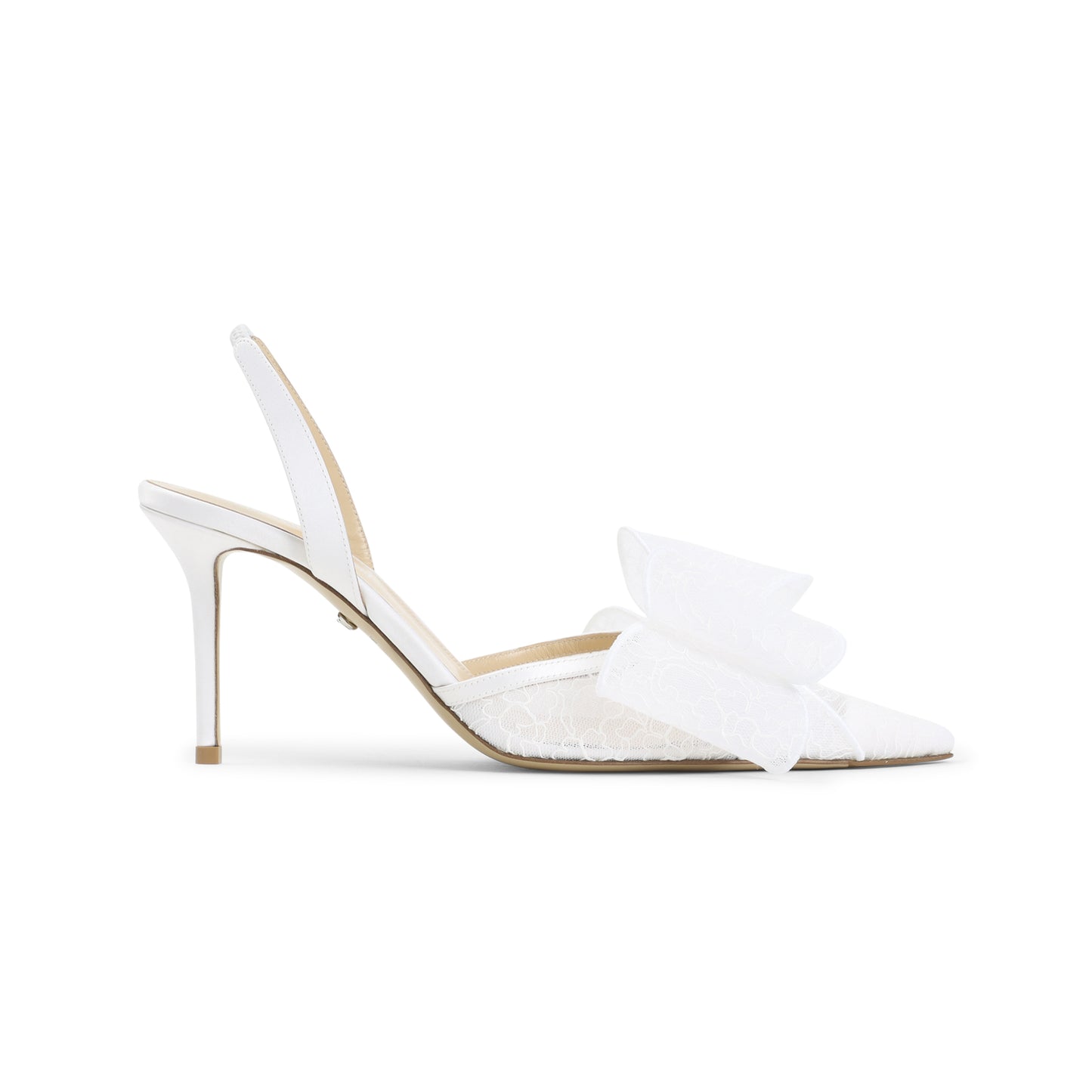 Mach & Mach Le Cadeau White Lace Slingback Women MACH & MACH