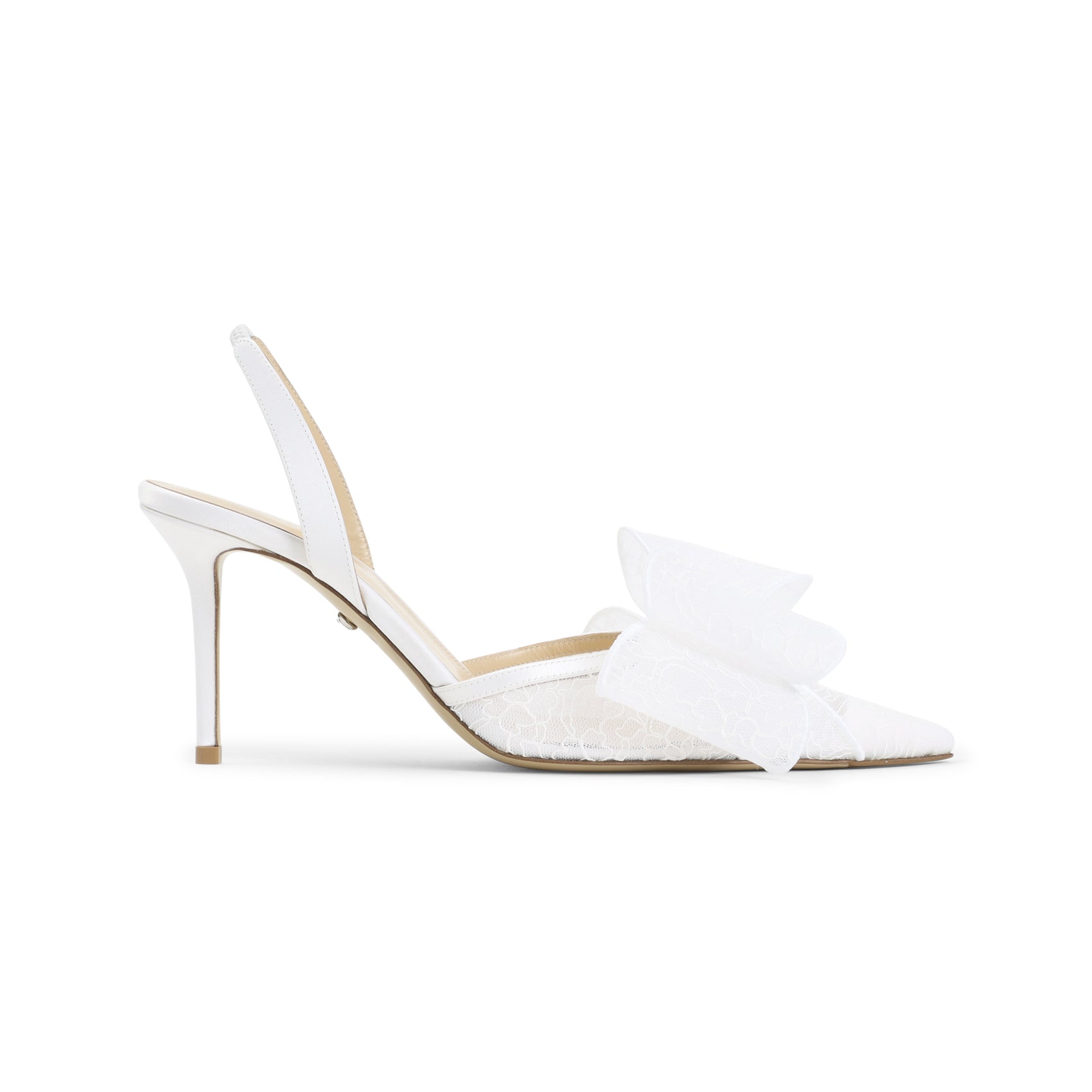 Mach & Mach Le Cadeau White Lace Slingback Women MACH & MACH