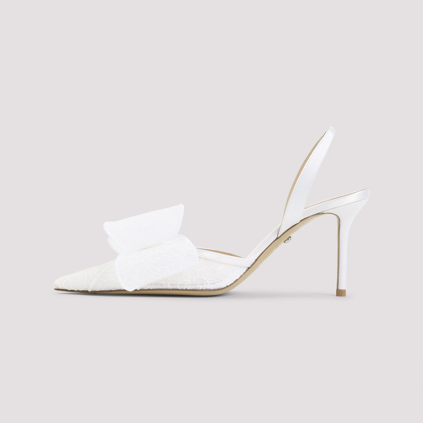 Mach & Mach Le Cadeau White Lace Slingback Women MACH & MACH