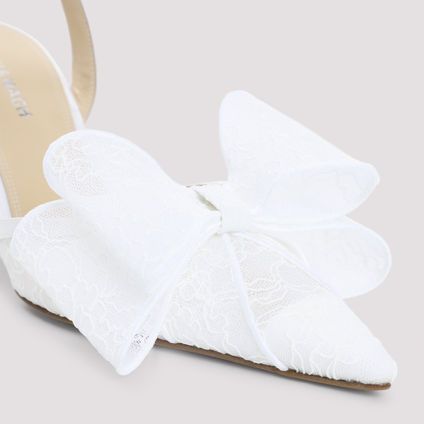 Mach & Mach Le Cadeau White Lace Slingback Women MACH & MACH