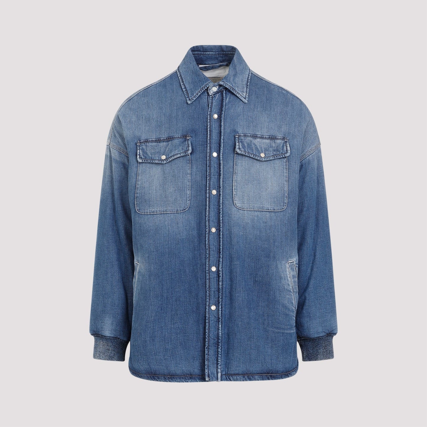 Alexander Mcqueen Quilted Denim Shirt Men ALEXANDER MCQUEEN