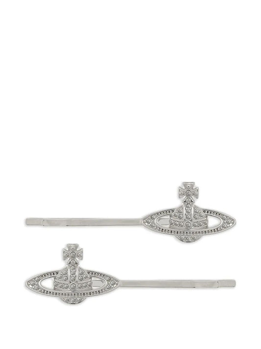 Vivienne Westwood Women Mini Bas Relief Bobby Pin Pair VIVIENNE WESTWOOD