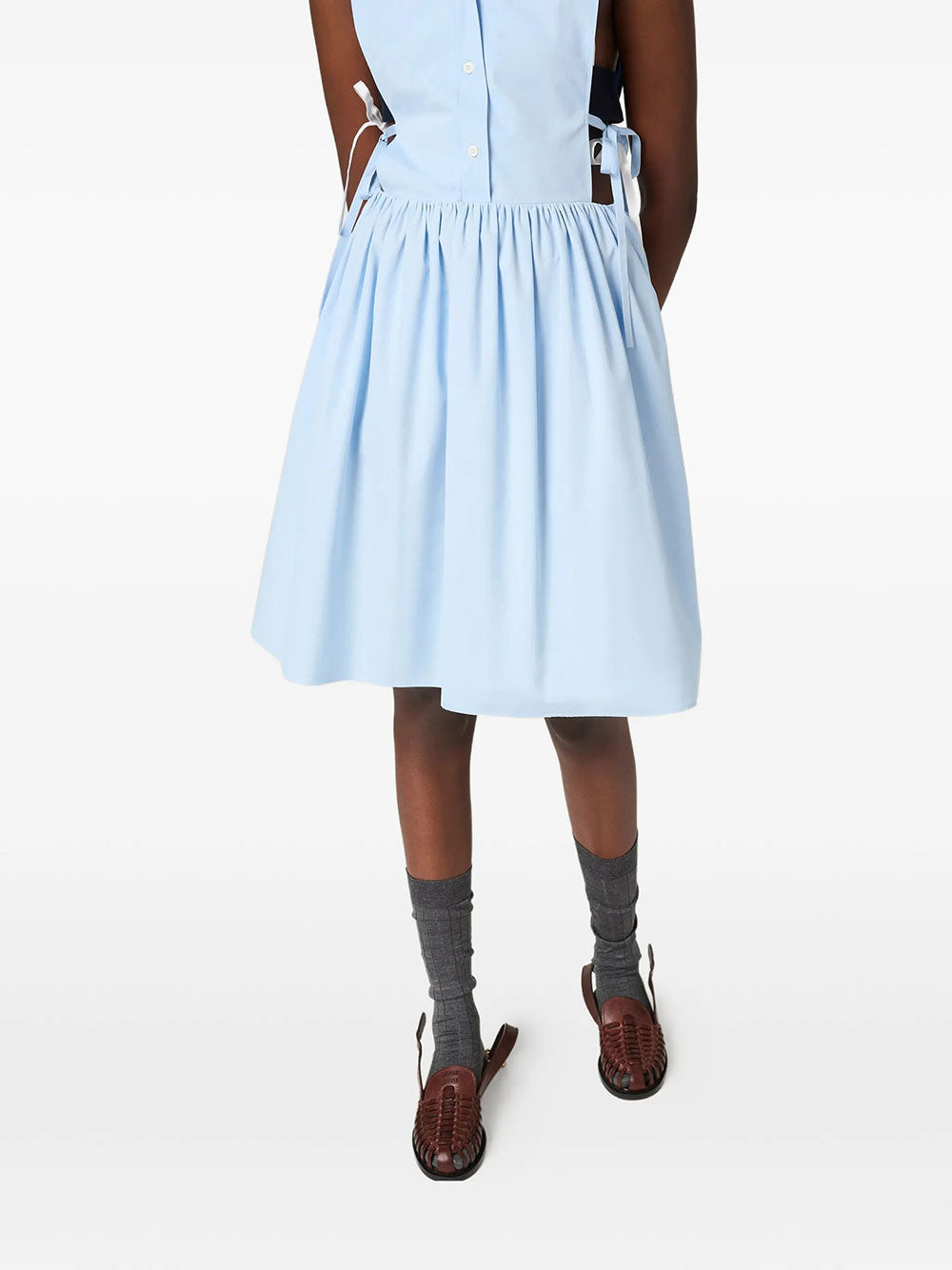 Miu Miu Women Poplin Side Tie Dress MIU MIU